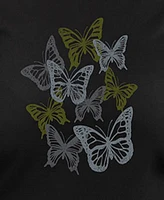 Hybrid Apparel Plus Trendy Grunge Butterfly Graphic Pullover Top