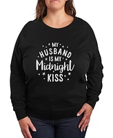 Hybrid Apparel Plus Size Trendy Midnight Kiss Graphic Pullover Top