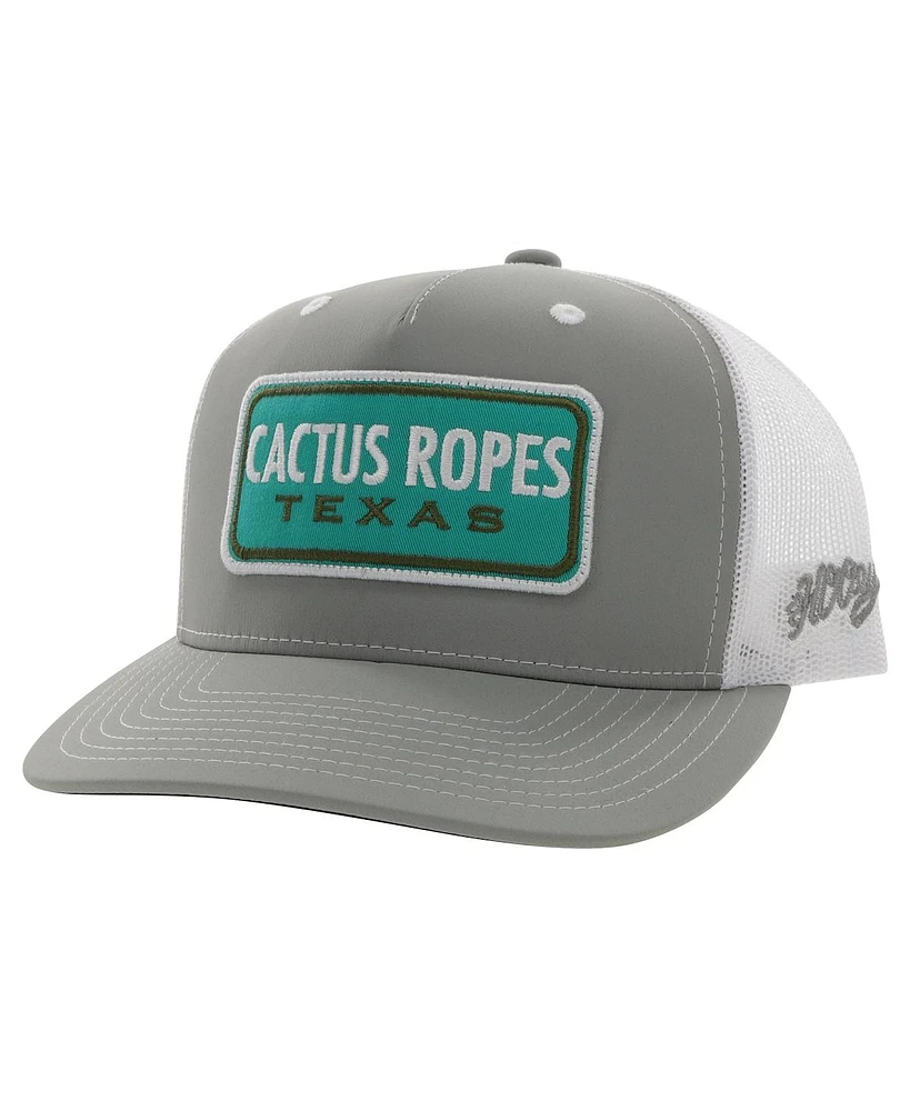 Hooey Big Boys and Girls Gray/White Cactus Ropes Trucker Snapback Hat