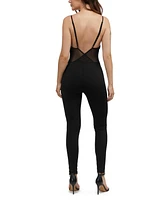 Bebe Women's Mesh Insert Catsuit