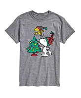 Airwaves Men's Peanuts Snoopy Woodstock Tree Short Sleeve Tee