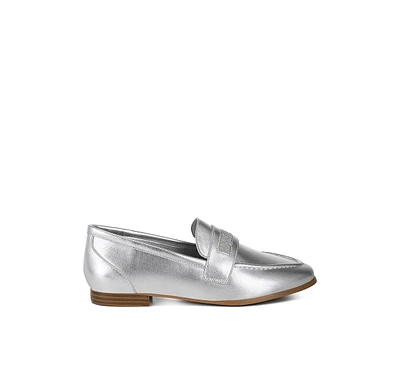 Rag & Co Eden Ode Rhinestone Strap Metallic Loafers