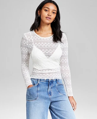 And Now This Women's Floral Lace Top, Exclusively at Macy's