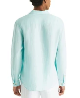 Nautica Men's Linen Solid-Color Classic-Fit Long-Sleeve Shirt