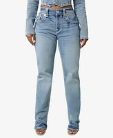 True Religion Women's Ricki Straight Flap Jeans