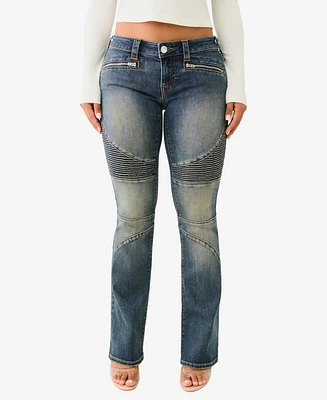 True Religion Women's Moto Becca Low Rise Bootcut Jeans