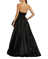 Mac Duggal Women's Strapless Ruched High Low Gown