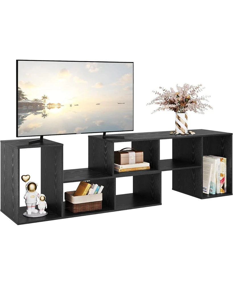 Wlive Tv Stand Deformable Tv Stand up to 75 Inch Tv Modern Entertainment Center with 3 Pieces Cabinets Gaming Media Tv Console for Living Room Bedroom
