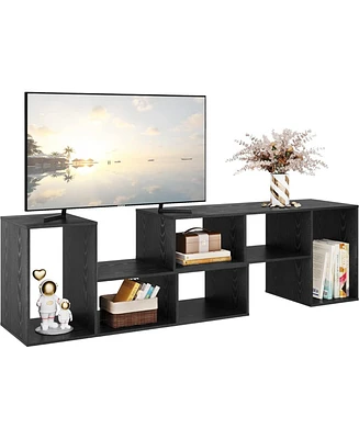 Wlive Tv Stand Deformable Tv Stand up to 75 Inch Tv Modern Entertainment Center with 3 Pieces Cabinets Gaming Media Tv Console for Living Room Bedroom