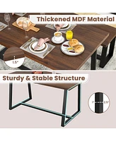 Gouun Large Dining Table with Heavy-duty Metal Frame and Anti-slip Foot Pads
