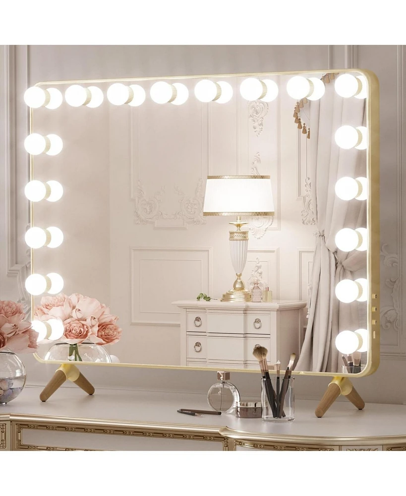 keonjinn Led Lighted Hollywood Makeup Mirror with Usb Plug-in & Dimmable & Memory Function