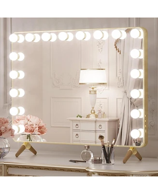 keonjinn Led Lighted Hollywood Makeup Mirror with Usb Plug-in & Dimmable & Memory Function