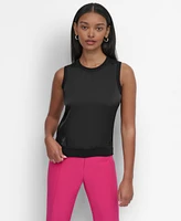 Dkny Women's Mixed-Media Sleeveless Sweater