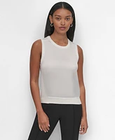 Dkny Women's Mixed-Media Sleeveless Sweater