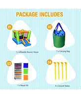 Gymax Inflatable Bounce House Kids Jumping Playhouse Indoor & Outdoor Without Blower