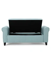 The Pop Home 50" Upholstered Storage Ottoman Bench with Rolled Arms, Storage for Small Spaces-The Pop Home