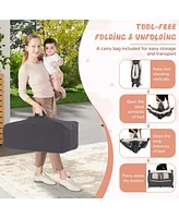 Gouun Kids 4 in 1 Portable Pack and Play Nursery Center with Bassinet-Heart