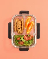 JoyJolt 3-Sectional Set of 5 Glass Food Storage Containers
