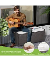 Gouun 34 Gallon Patio Storage Bench with Seat Cushion and Zippered Liner