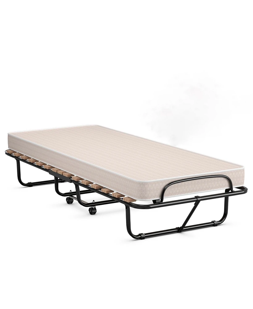 Gouun 75 x 31.5 Inch Folding Guest Bed with Memory Foam Mattress for Adult