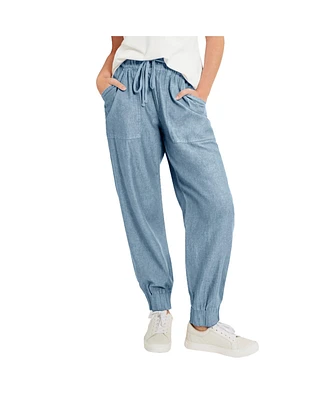 June + Vie Plus Drawstring Denim Jogger