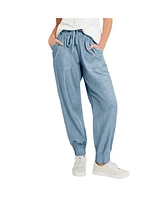 June + Vie Women's Plus Drawstring Denim Jogger