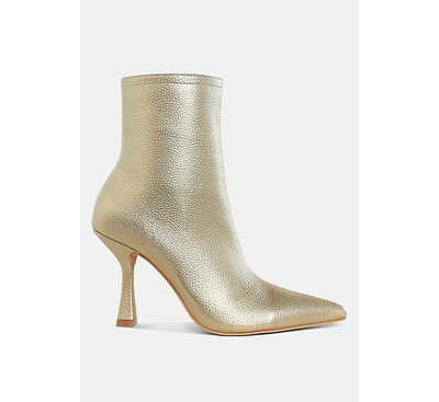 Rag & Co Farnak Metallic Pointed Toe Ankle Boots