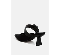 London Rag Onagra Microfiber Pointy Slip-On Mules