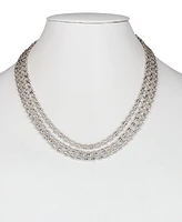 Patricia Nash Silver-Tone Triple Row Statement Necklace, 18" + 3" extender