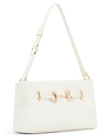 Anne Klein East West Crystal Horsebit Small Shoulder Bag
