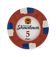 Slickblue Clay Composite Poker Chips Set 25-Pack - Showdown Design, $5 Value for Card Games