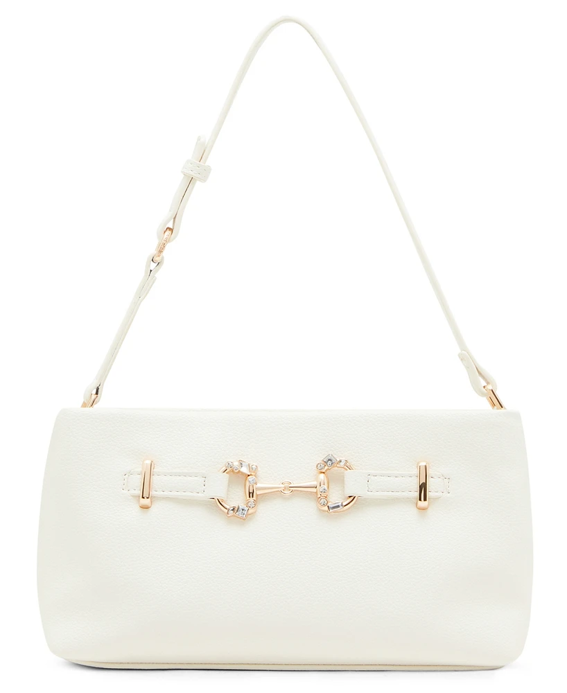 Anne Klein East West Crystal Horsebit Small Shoulder Bag