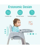 Gouun 4-in-1 Convertible Baby High Chair with Removable Double Tray