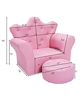 Gouun Kids Sofa Armrest Couch with Ottoman
