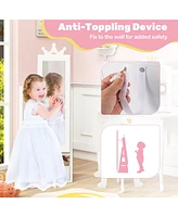Gouun Free-Standing Full Length Kids Jewelry Armoire Cabinet with Storage Capacity