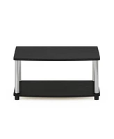 Furinno Turn-n-Tube No Tools 2-Tier Elevated Tv Stands- Espresso & Black - 11 x 23.8 15.8 in.