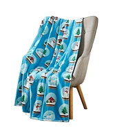 Kate Aurora Christmas Snowman & Gingerbread Ultra Plush Accent Throw Blanket