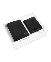 Calvin Klein Men's Rfid Duofold Wallet and Magsafe Card Case Wallet, 2-Piece Set