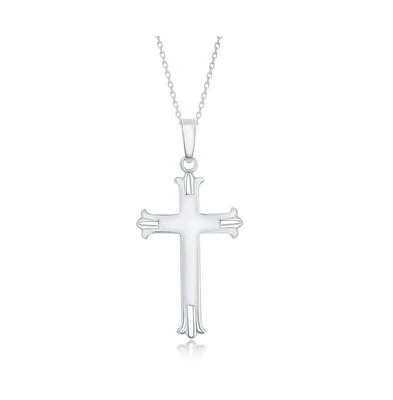 Simona Sterling Silver Designed Cross Neckalce