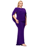 Betsy & Adam Plus Size Ruched Gown
