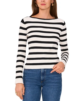 Vince Camuto Women's Striped Boat-Neck Long-Sleeve Sweater