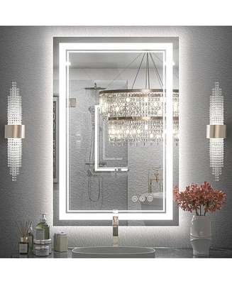 keonjinn 30x36 Led Bathroom Mirror with Frontlit and Backlit