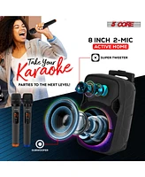 5 Core Party Speaker Portable Pa System 2 Wireless Mic Bluetooth Loud Big Powered Dj Karaoke Machine