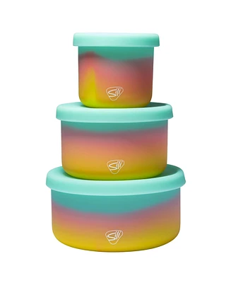 Silipint Lidded Bowls 3 pk Set: Aurora - 10, 20, 30 oz - Spring 2023