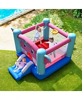 Gymax Inflatable Bounce House 3-in-1 Elephant Theme Inflatable Castle w/ 550W Blower