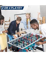 Sugift 48in Game Room Size Folding Foosball Table, Foldable Space Saving Table Soccer Game with 2 Balls for Home