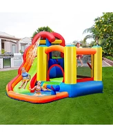 Inolait Inflatable Water Slide Bounce House with Pool and Cannon Without Blower