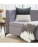 Ihi Home Velvet Linen Zipper Pillow, 20"Sq