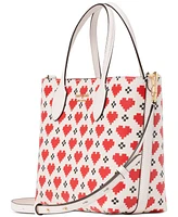 kate spade new york Bleecker Pixelated Hearts Printed Pvc Small Crossbody Tote