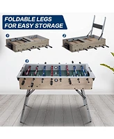 Sugift 48" Foldable Foosball Table for Kids & Adults, Space-Saving Soccer Game Table w/2 Balls, Easy Assembly for Home & Game Rooms